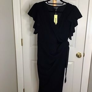 NWT - black wrap dress